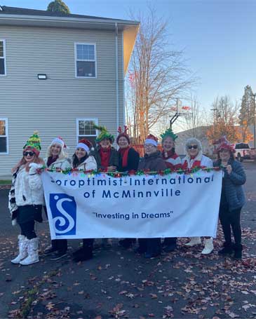 Members with a Soroptimist Banner Members with a Soroptimist Banner